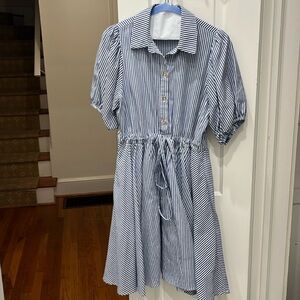 Duffield Lane navy stripe dress